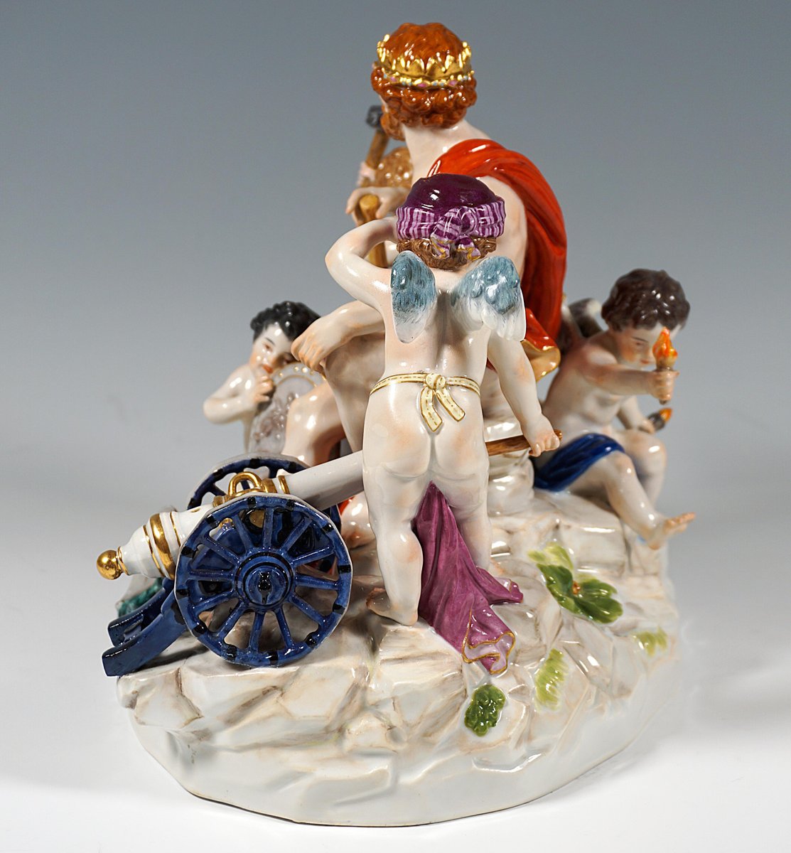 Large Meissen Allegorical Group The Fire attributed to M.V. Acier, Germany, 1850s