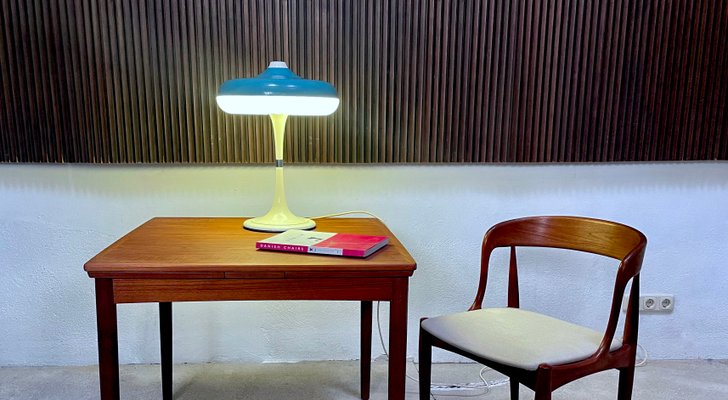 Large Metal and Plastic Siform Table Lamp from Siemens, 1960s-JP-1346056