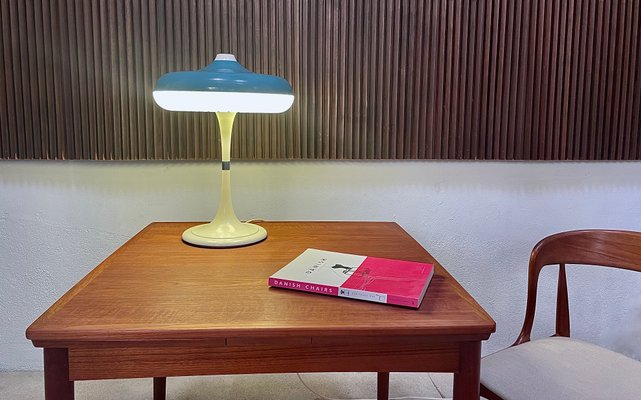 Large Metal and Plastic Siform Table Lamp from Siemens, 1960s-JP-1346056