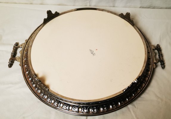 Large Metal and Porcelain Tray from Rörstrand, 1900s-ELB-1273955