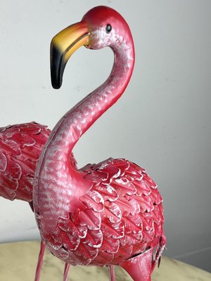 Large Metal Flamingos, Italy, 1980s, Set of 2-YST-1750199