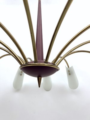 Large Mid-Century 12-Arm Chandelier in the style of Stilnovo, Italy, 1950s-OT-1699936