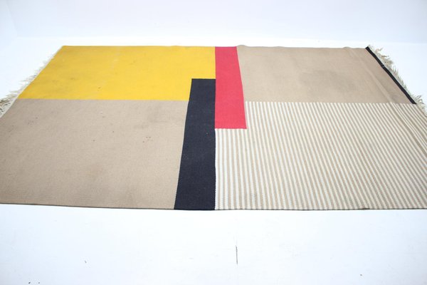 Large Mid Century Abstract Geometric Rugs, 1950s, Set of 2-TZ-848553