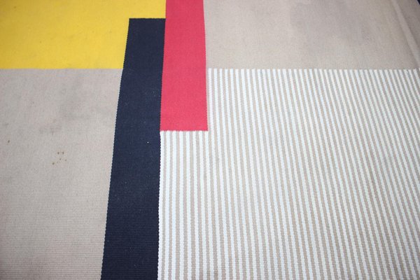 Large Mid Century Abstract Geometric Rugs, 1950s, Set of 2-TZ-848553