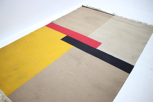 Large Mid Century Abstract Geometric Rugs, 1950s, Set of 2-TZ-848553