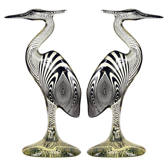 Large Mid-Century Acrylic Glass Herons by Abraham Palatnik, Set of 2