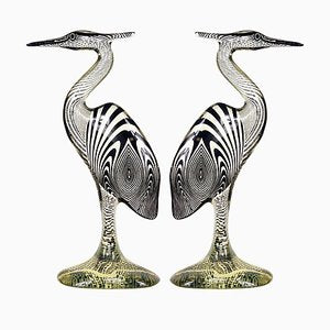 Large Mid-Century Acrylic Glass Herons by Abraham Palatnik, Set of 2-RY-716440