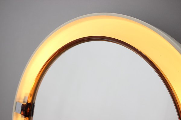 Large Mid-Century Backlit Mirror from Allibert, Italy, 1970s-TZ-1229422