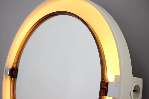 Large Mid-Century Backlit Mirror from Allibert, Italy, 1970s-TZ-1229422