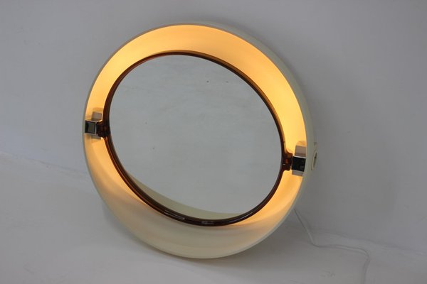 Large Mid-Century Backlit Mirror from Allibert, Italy, 1970s-TZ-1229422