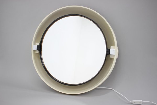 Large Mid-Century Backlit Mirror from Allibert, Italy, 1970s-TZ-1229422