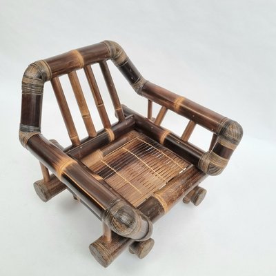 Large Mid-Century Bamboo Frame Armchair, 1970s-QQA-1257186