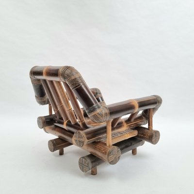 Large Mid-Century Bamboo Frame Armchair, 1970s-QQA-1257186