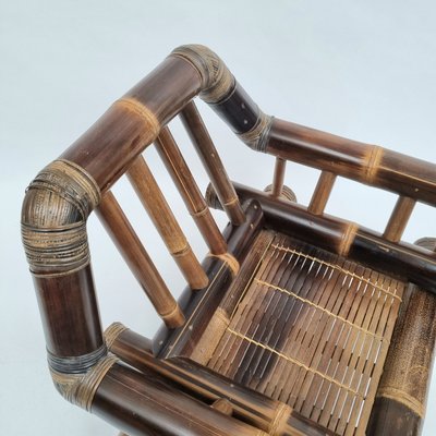 Large Mid-Century Bamboo Frame Armchair, 1970s-QQA-1257186