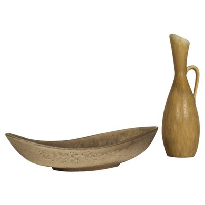 Large Mid-Century Bowl and Vase by Carl-Harry Stålhane for Rörstrand, Sweden, 1950s, Set of 2-UYK-1006118