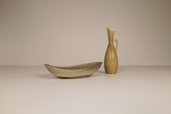 Large Mid-Century Bowl and Vase by Carl-Harry Stålhane for Rörstrand, Sweden, 1950s, Set of 2-UYK-1006118