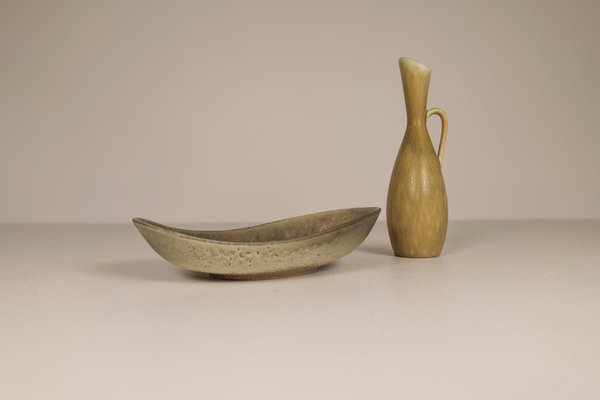 Large Mid-Century Bowl and Vase by Carl-Harry Stålhane for Rörstrand, Sweden, 1950s, Set of 2-UYK-1006118