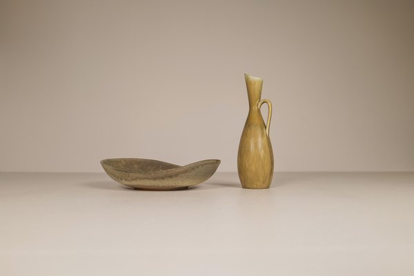 Large Mid-Century Bowl and Vase by Carl-Harry Stålhane for Rörstrand, Sweden, 1950s, Set of 2-UYK-1006118