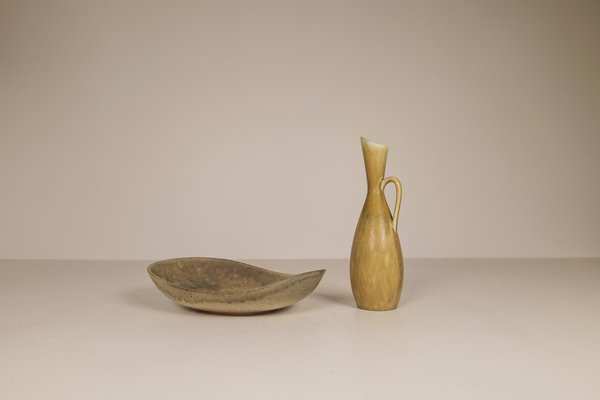 Large Mid-Century Bowl and Vase by Carl-Harry Stålhane for Rörstrand, Sweden, 1950s, Set of 2-UYK-1006118