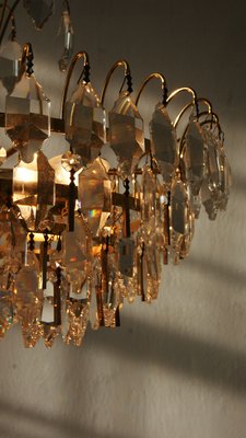 Large Mid-Century Brass and Crystal Glass Ceiling Lamp from Palwa-UMB-1105306