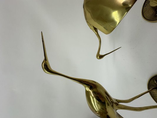 Large Mid-Century Brass Birds, 1970s, Set of 2-BGP-1798431