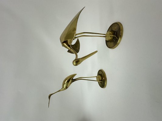 Large Mid-Century Brass Birds, 1970s, Set of 2-BGP-1798431