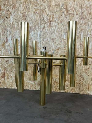 Large Mid-Century Brass Chandelier by Gaetano Sciolari for Sciolari-EJL-1167612