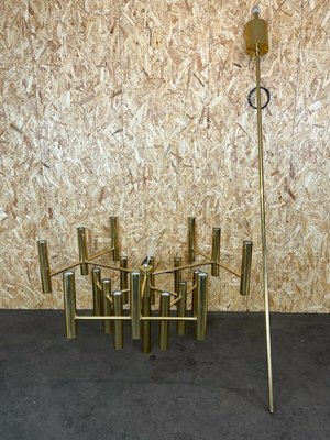 Large Mid-Century Brass Chandelier by Gaetano Sciolari for Sciolari-EJL-1167612