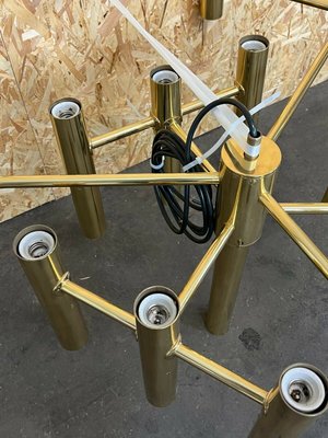 Large Mid-Century Brass Chandelier by Gaetano Sciolari for Sciolari-EJL-1167612