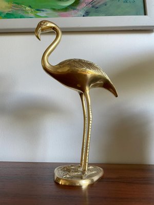 Large Mid-Century Brass Flamingo Decoration by Dieter Rams-WSA-1006129