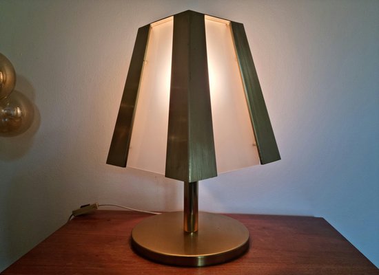 Large Mid-Century Brass Table Lamp, 1970s-TZ-1315595