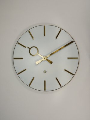 Large Mid-Century Brass Wall Clock in the style of Heinrich Moeller, Germany, 1950s-MWV-2020989