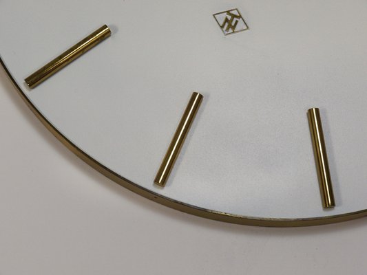 Large Mid-Century Brass Wall Clock in the style of Heinrich Moeller, Germany, 1950s-MWV-2020989