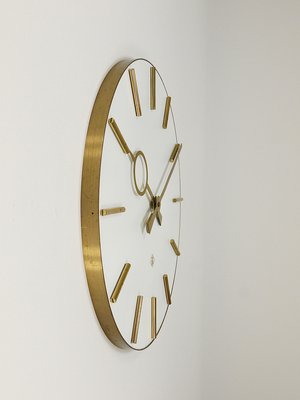 Large Mid-Century Brass Wall Clock in the style of Heinrich Moeller, Germany, 1950s-MWV-2020989