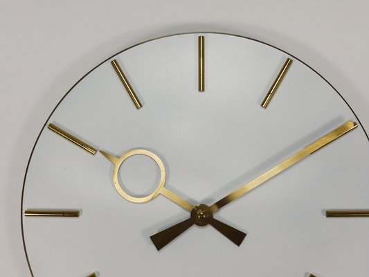 Large Mid-Century Brass Wall Clock in the style of Heinrich Moeller, Germany, 1950s-MWV-2020989