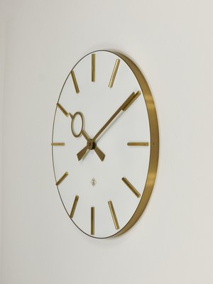 Large Mid-Century Brass Wall Clock in the style of Heinrich Moeller, Germany, 1950s-MWV-2020989