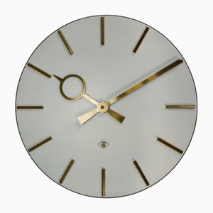 Large Mid-Century Brass Wall Clock in the style of Heinrich Moeller, Germany, 1950s-MWV-2020989