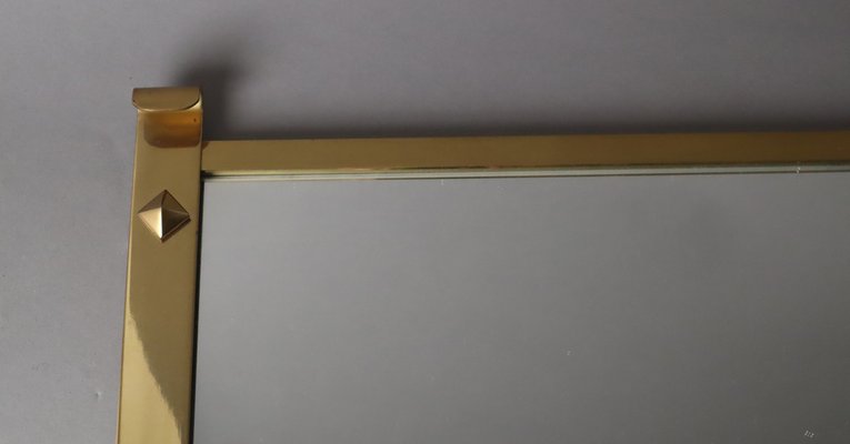 Large Mid-Century Brass Wall Mirror, 1950s-ESB-1789741