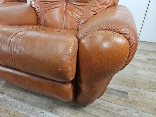 Large Mid-Century Brown Leather Armchairs, 1970, Set of 2-ZUW-2034990