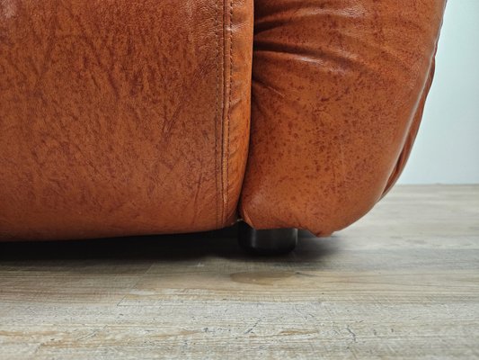 Large Mid-Century Brown Leather Armchairs, 1970, Set of 2-ZUW-2034990