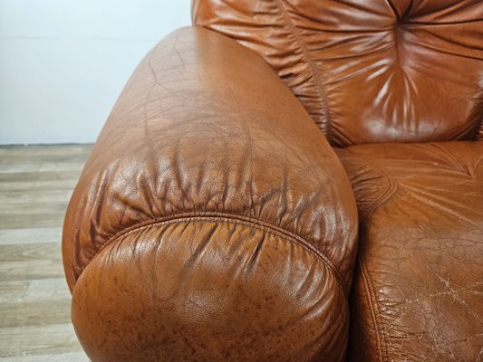 Large Mid-Century Brown Leather Armchairs, 1970, Set of 2-ZUW-2034990