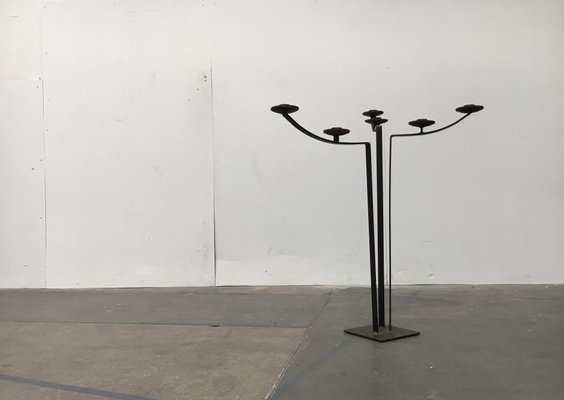 Large Mid-Century Brutalist Metal Candleholder-UAH-953852