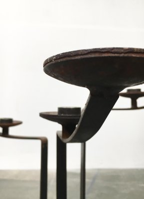 Large Mid-Century Brutalist Metal Candleholder-UAH-953852