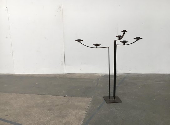 Large Mid-Century Brutalist Metal Candleholder-UAH-953852