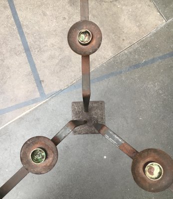 Large Mid-Century Brutalist Metal Candleholder-UAH-953852