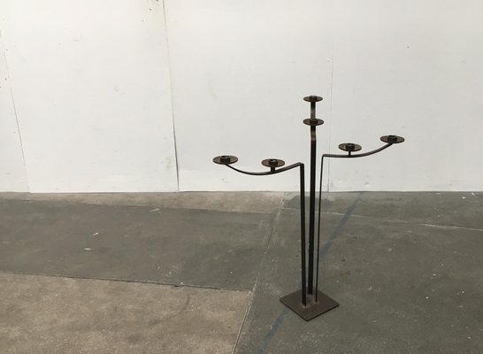 Large Mid-Century Brutalist Metal Candleholder-UAH-953852