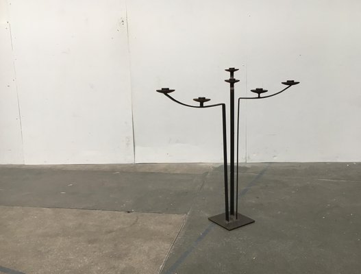 Large Mid-Century Brutalist Metal Candleholder-UAH-953852