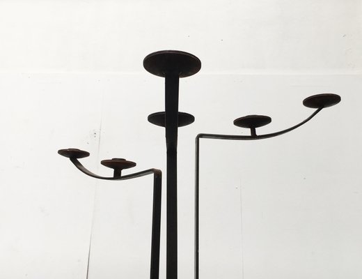 Large Mid-Century Brutalist Metal Candleholder-UAH-953852