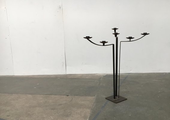 Large Mid-Century Brutalist Metal Candleholder-UAH-953852