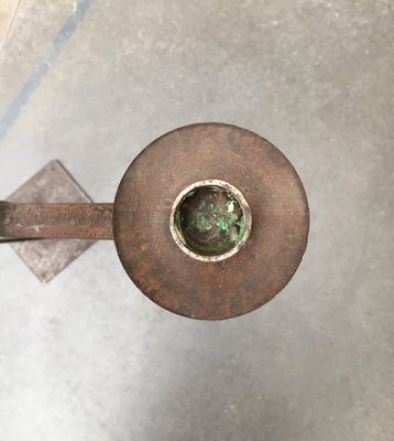 Large Mid-Century Brutalist Metal Candleholder-UAH-953852